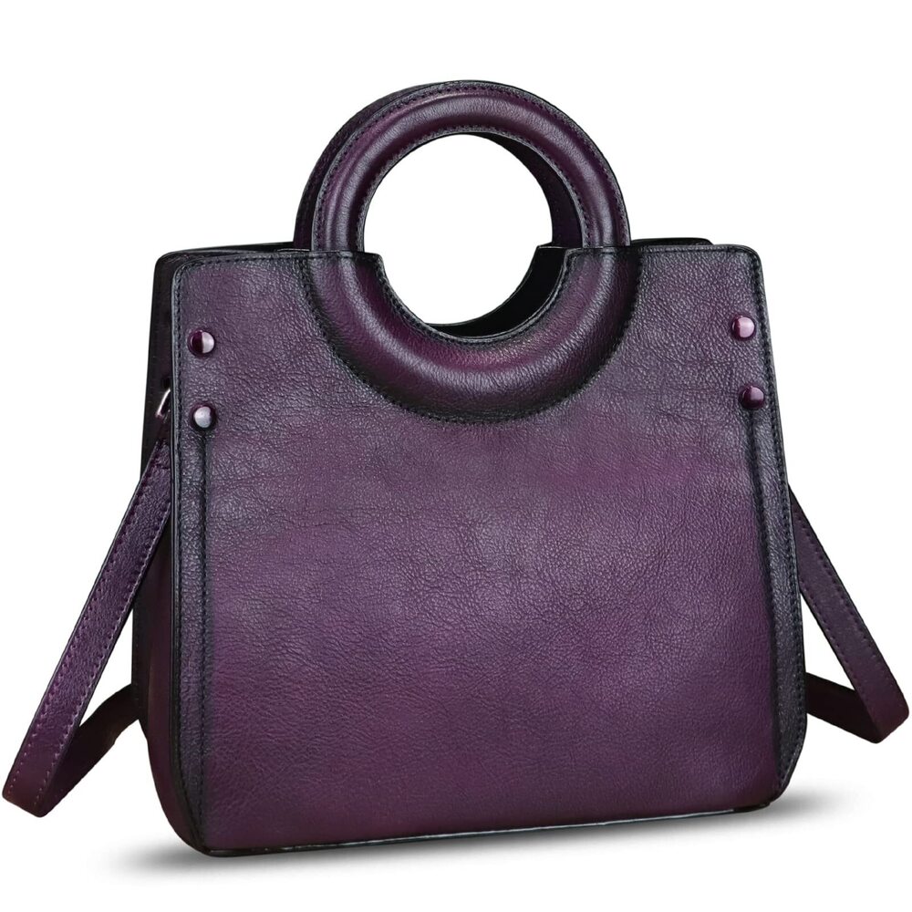 2896 Leather Satchel Leather Handbag Top Handle Bag Handmade Purse Vintage